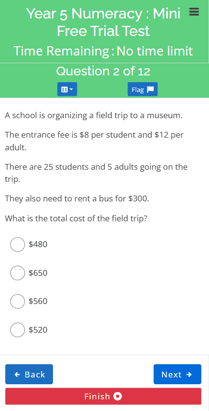 NAPLAN Online Sample Question