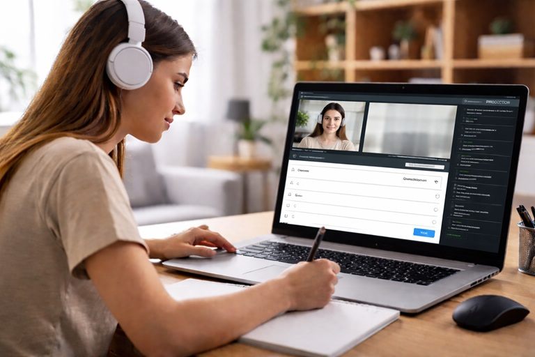 Online proctored exam monitoring dashboard